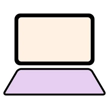 Laptop flat web icon, notebook computer technology symbol , blank display vec Illustrazione stock