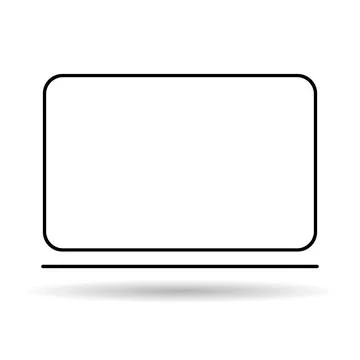 Laptop flat web icon shadow, notebook computer technology symbol , blank disp Stock Illustration
