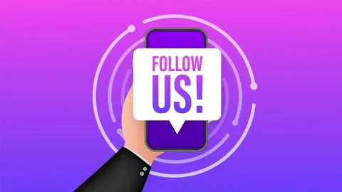 Laptop with follow us speech bubble. illustration. Stock Footage 146773075