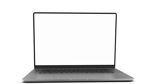 Laptop frameless screen - computer dynamic rotation with opening the displa.. Stock Footage 269033355