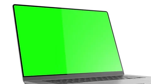 Laptop frameless screen - computer dynamic rotation with opening the displa.. Stock Footage 269356533