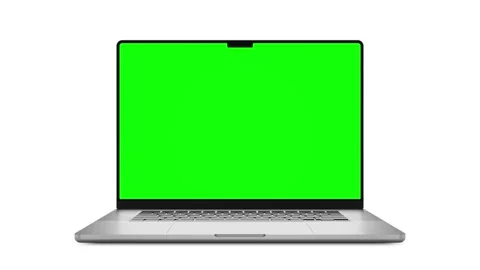 Laptop with a frameless screen - computer opening the display Stock Footage 297478200