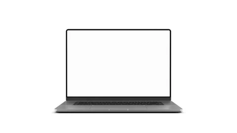 Laptop frameless screen - smooth camera transition to computer. The video i.. Stock Footage 269356417