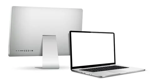 Laptop front with computer screen back views Illustrazione stock
