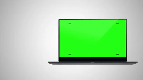Laptop Front reveal From Right Side isolated on white Background Stock Footage