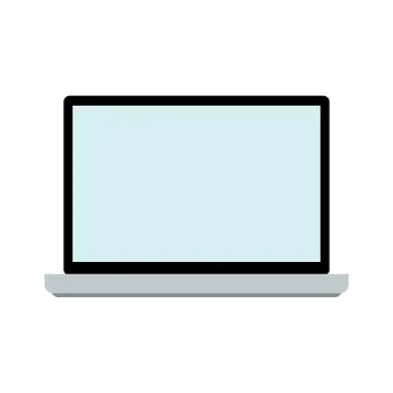 Laptop front view isolated Stock Illustration
