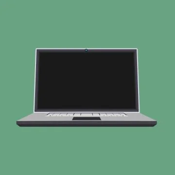 Laptop front view vector icon business screen blank. Above notebook flat disp 스톡 일러스트