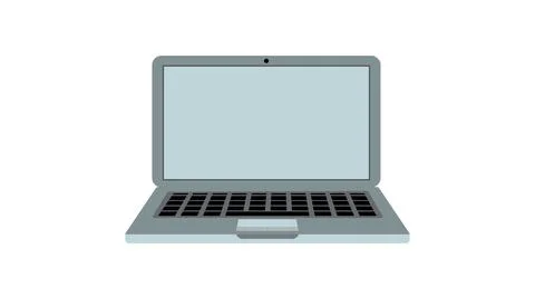 Laptop, front view, on a white isolated background. Vector illustration Stock Illustration