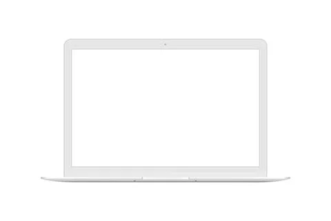 Laptop front view - white mockup isolated Stock Illustration