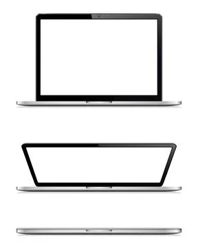 Laptop fully opened , partially opened and closed screen Stock Illustration