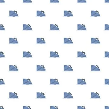 Laptop with gear icon repeating pattern design Illustrazione stock