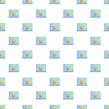Laptop with gear icon seamless pattern design Illustrazione stock