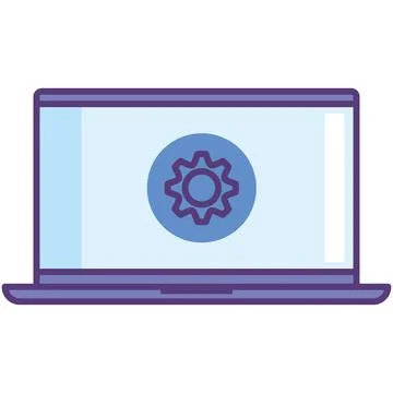 Laptop with gear Stockillustratie