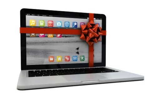 Laptop gift Stock Illustration