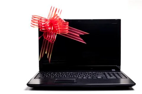 Laptop gift Stock Photos