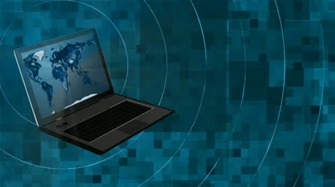Laptop Global Connections Stock-Footage 12293000