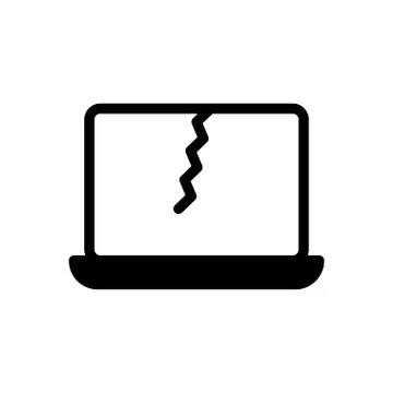Laptop glyph flat icon Illustrazione stock