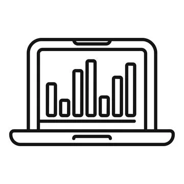 Laptop graph chart icon outline vector. Creative business 스톡 일러스트
