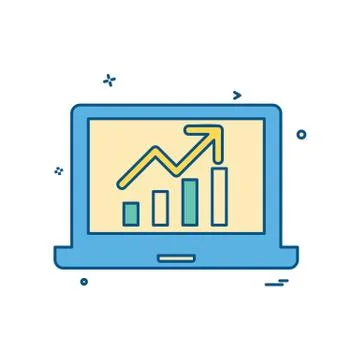 Laptop Graph icon design vector 스톡 일러스트