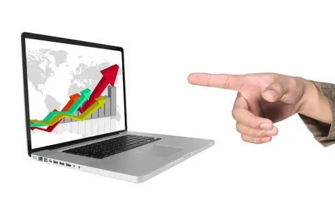 Laptop graph Stock Photos
