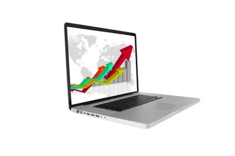 Laptop graph Stock Photos