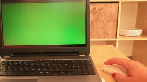 Laptop with green screen 4 Stock Footage 53170575