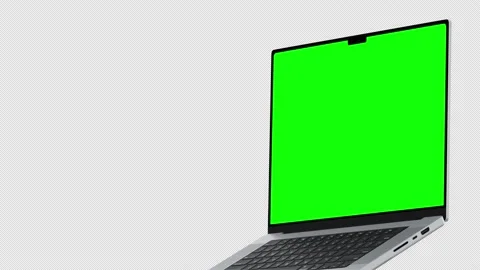 Laptop green screen animation loop Animation video transparent background w.. Stock Footage 237439290