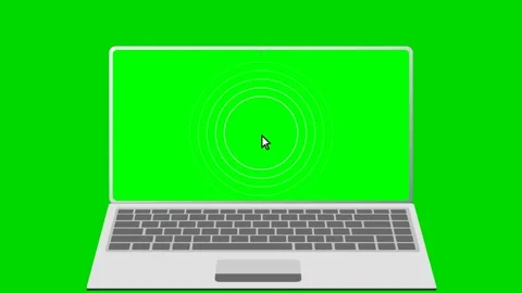 Laptop Green Screen Animation with Mouse Click Effect 4K Vídeo Stock 338328417