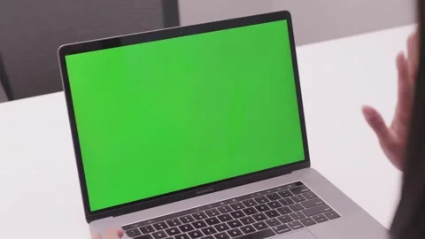 Laptop Green Screen Stock Footage 134566200