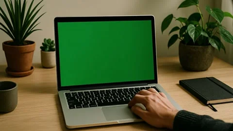 Laptop Green Screen Mockup 스톡 동영상 316247632