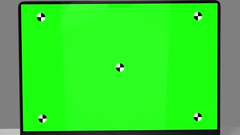 Laptop Green Screen Tilted Angle Screen Rotation Stock Footage 343647842