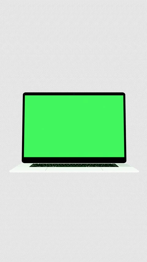 Laptop grows larger and settles into view transparent background Stock Footage 343627633