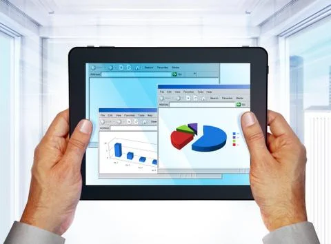 Laptop in hands Stock Photos