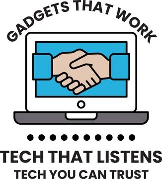 A laptop with a handshake on it Stock Illustration