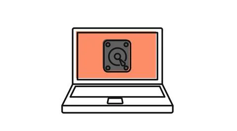 Laptop hard drive icon Stock Illustration