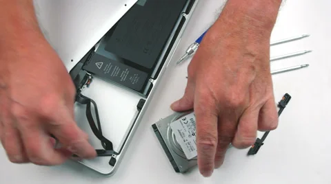 Laptop Hard Drive Replacement Stock Footage 36969437