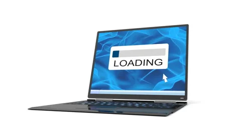 Laptop has broken down when loading is finished Video stock 1216054