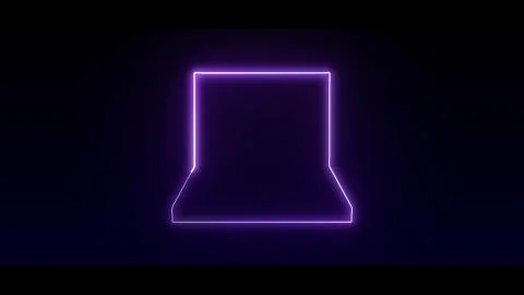 A laptop in highlight and glow effect mp4 video Stock Illustration