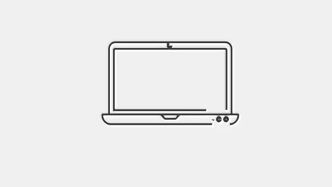 Laptop icon animation .flat icon concept Stock Footage 258432071