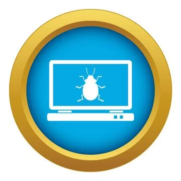 Laptop icon blue vector isolated Stock Illustration