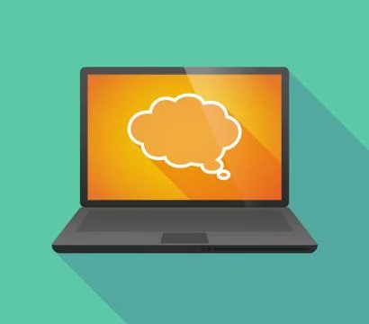 Laptop icon with a cloud comic balloon Stock Illustration