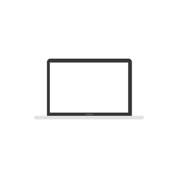 Laptop icon computer in flat style. Laptop isolated on a white background. Ve Stock Illustration