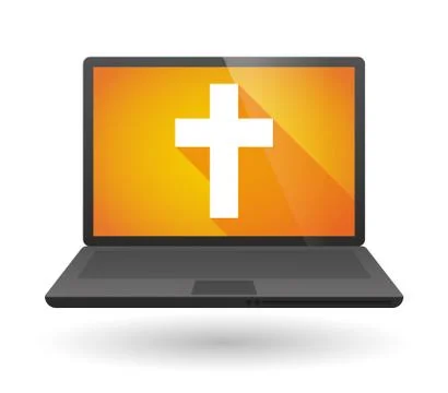 Laptop icon with a cross イラスト素材
