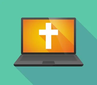 Laptop icon with a cross イラスト素材