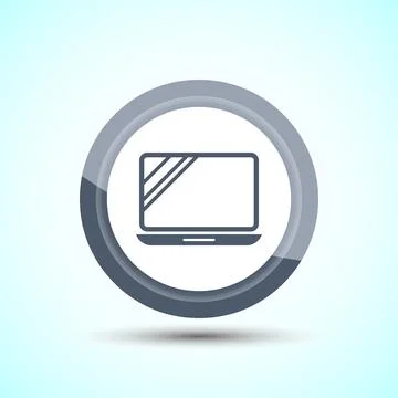 Laptop Icon Design Illustration, Computer Icon For Apps and Websites, Gray .. Illustrazione stock