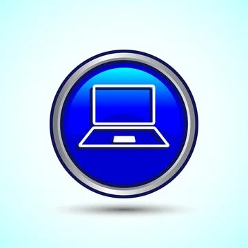 Laptop Icon Design Illustration, Computer Icon For Apps and Websites, Blue .. Illustrazione stock
