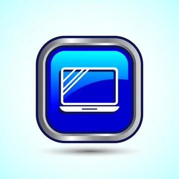 Laptop Icon Design Illustration, Computer Icon For Apps and Websites, Blue .. イラスト素材