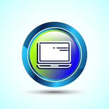 Laptop Icon Design Illustration, Computer Icon For Apps and Websites, Gloss.. Illustrazione stock