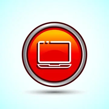 Laptop Icon Design Illustration, Computer Icon For Apps and Websites, Orang.. イラスト素材