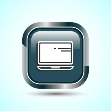 Laptop Icon Design Illustration, Computer Icon For Apps and Websites, Gray .. Stock Illustration